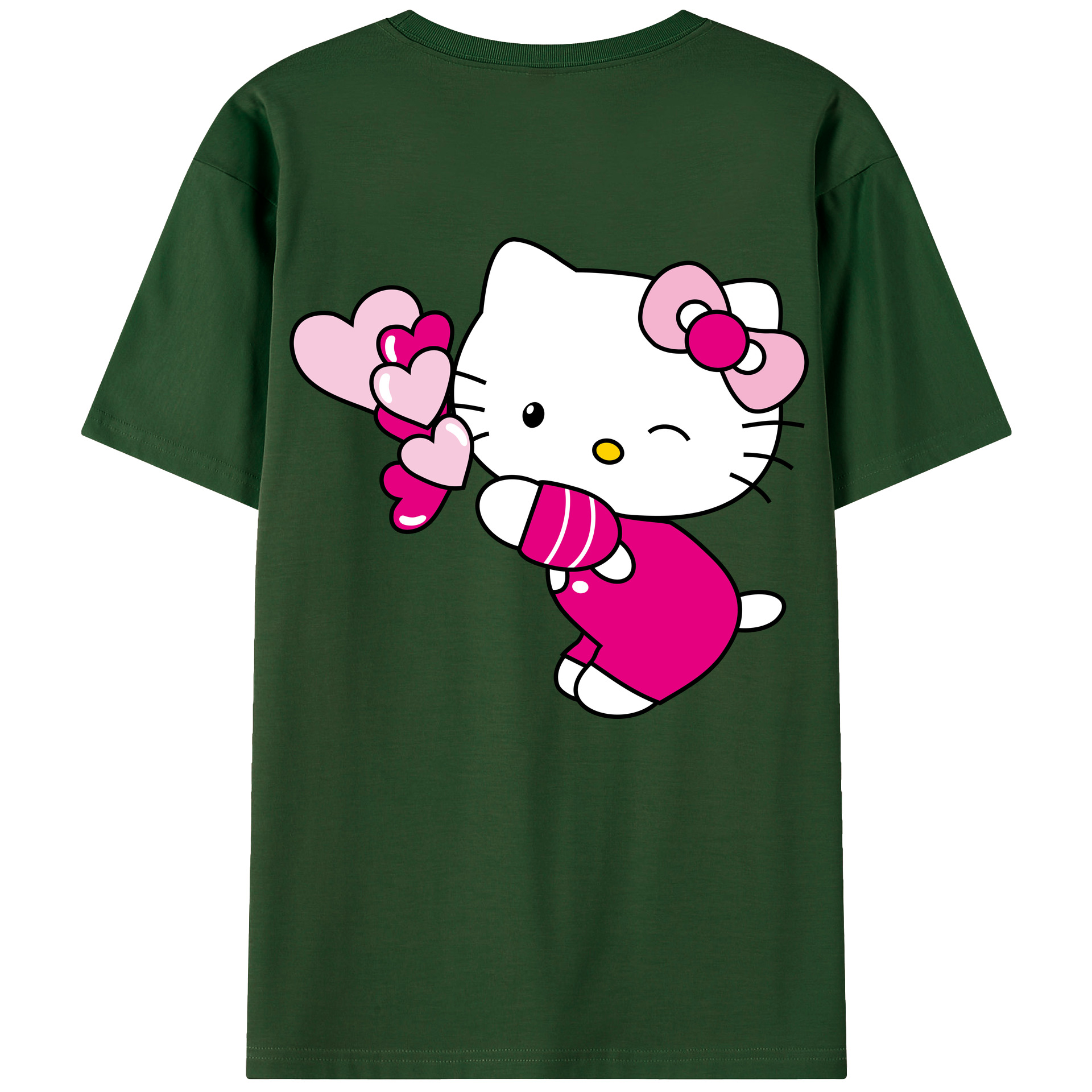 （画像用） Hello Kitty ハローキティ 綿100％半袖Tシャツ（背面プリント）